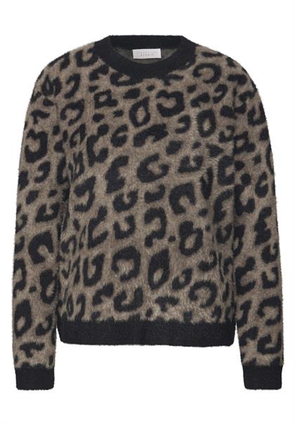 Flauschiger Leo Pullover black