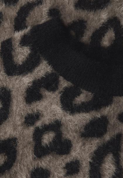 Flauschiger Leo Pullover black