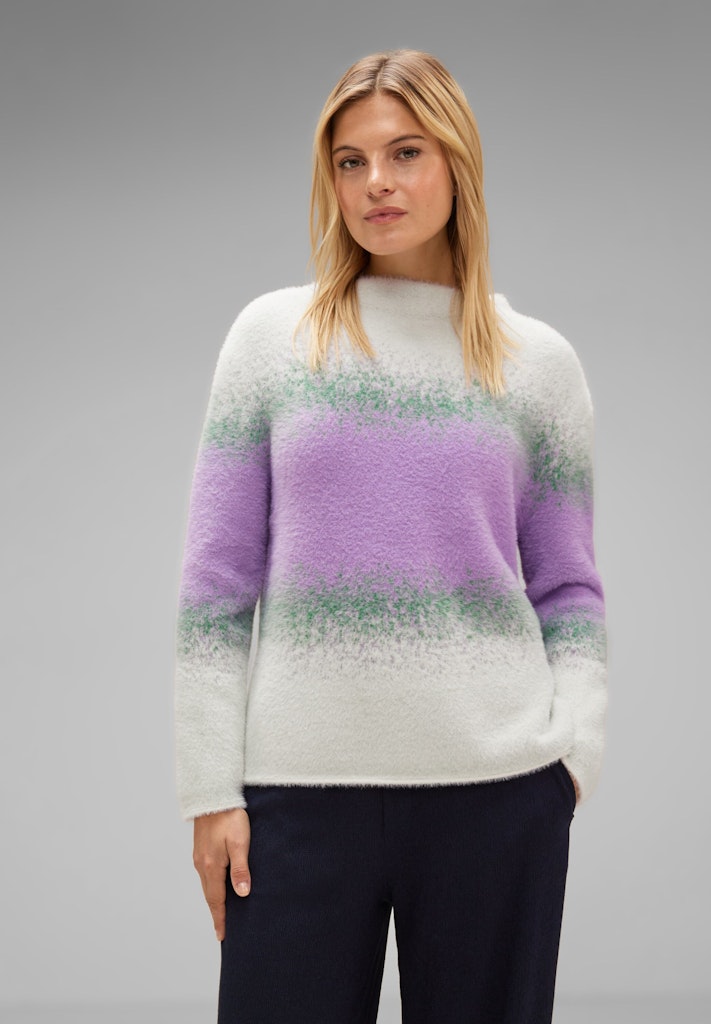 Street One Damen Pullover Flauschiger Pullover soft pure lilac bequem  online kaufen bei