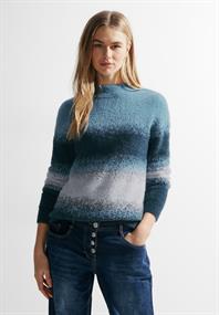 Flauschiger Strickpullover strong petrol blue