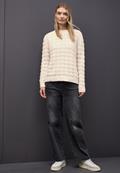 Flauschiger Strukturpullover soft beige