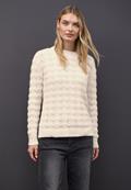 Flauschiger Strukturpullover soft beige
