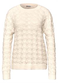 Flauschiger Strukturpullover soft beige