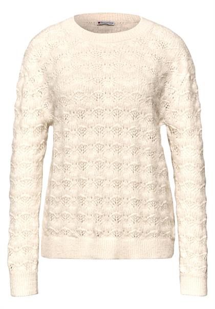 Flauschiger Strukturpullover soft beige