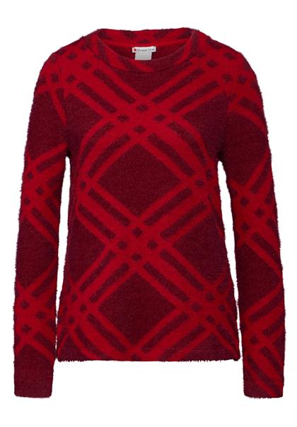 Flauschiges Langarmshirt beet red