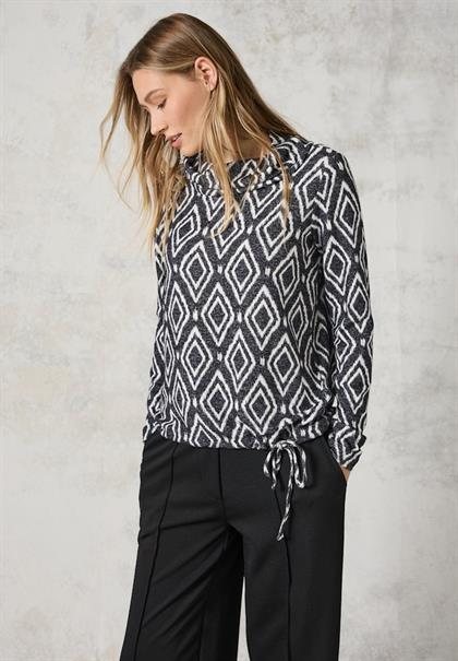 Flauschiges Shirt mit Print charcoal grey melange
