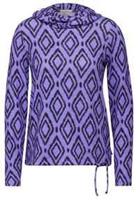 Flauschiges Shirt mit Print lilac melange