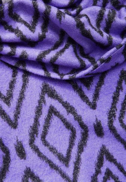 Flauschiges Shirt mit Print lilac melange
