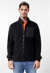 Fleece Cardigan black