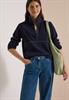 Fleece-Pullover mit Leo-Details urban dark blue