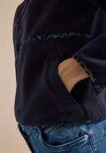Fleece-Pullover mit Leo-Details urban dark blue