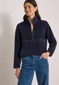 Fleece-Pullover mit Leo-Details urban dark blue