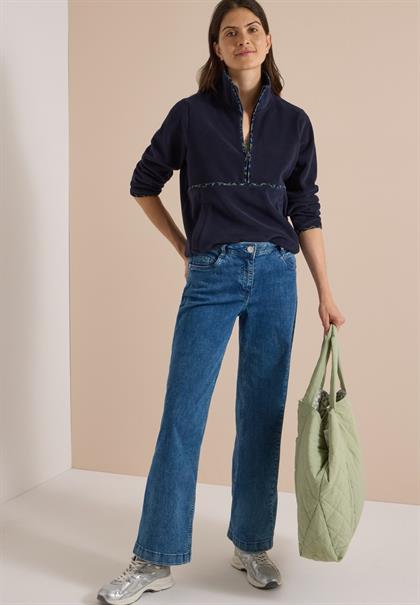 Fleece-Pullover mit Leo-Details urban dark blue