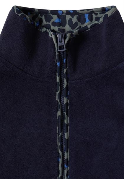 Fleece-Pullover mit Leo-Details urban dark blue