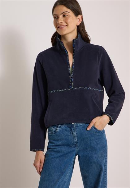 Fleece-Pullover mit Leo-Details urban dark blue