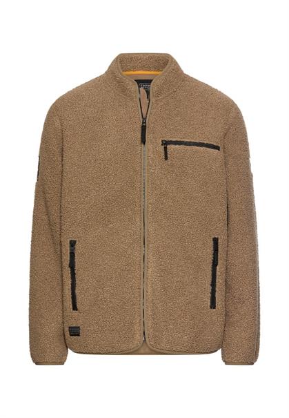 Fleecejacke mit Reißverschlussseitentaschen sepia brown