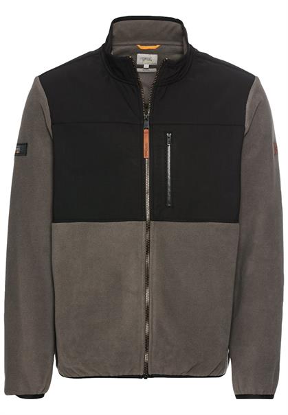 Fleecejacke mit Stehkragen aus recyceltem Material rock grey