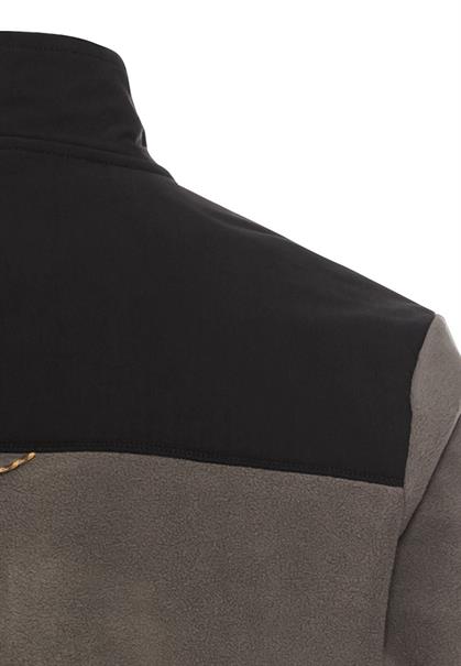 Fleecejacke mit Stehkragen aus recyceltem Material rock grey