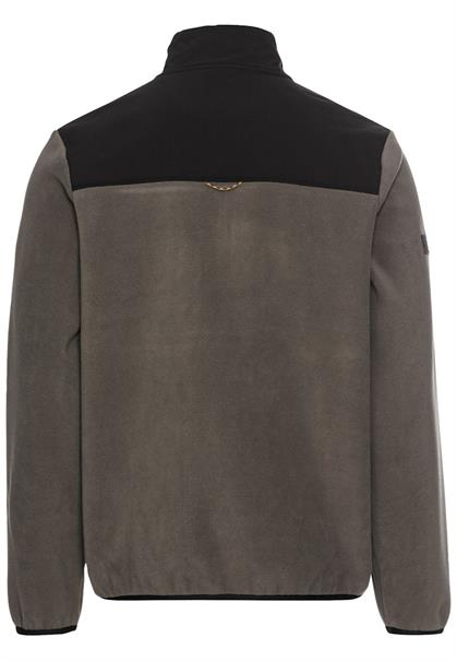 Fleecejacke mit Stehkragen aus recyceltem Material rock grey