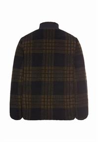 Fleecejacke mit verstellbarem Kordelzug und Kontrasttasche dark brown