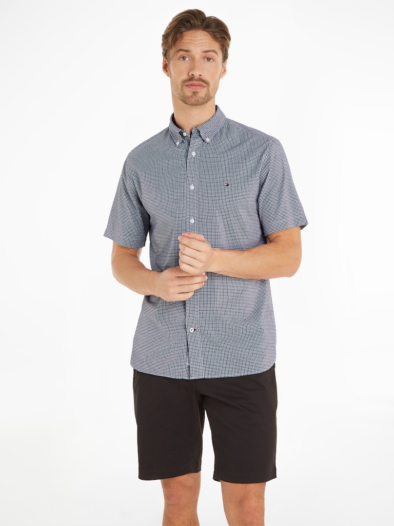 Tommy Hilfiger Herren Halbarmhemd FLEX GINGHAM RF SHIRT S/S desert 