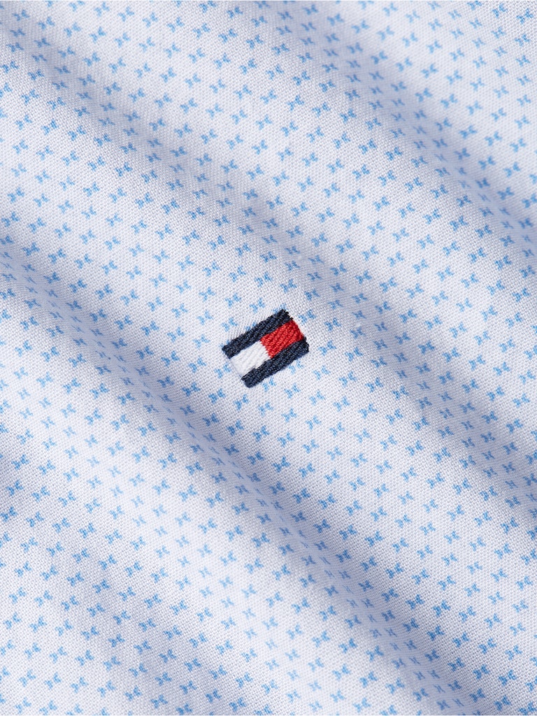 Tommy Hilfiger Herren Langarmhemd FLEX MINI PRINT SF SHIRT cloudy  
