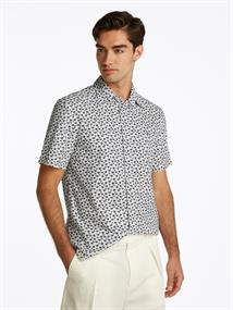 FLEX POPLIN PALM SS SF SHIRT ivory silk allover