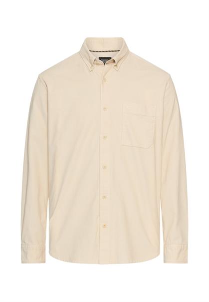 fleXXXactive® Langarm Shirt mit Button-Down-Kragen und Brusttasche oatmeal