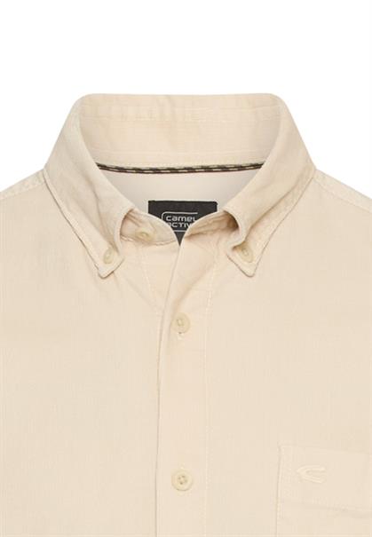 fleXXXactive® Langarm Shirt mit Button-Down-Kragen und Brusttasche oatmeal