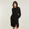 Flock print sw dress wmn dk black