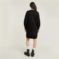 Flock print sw dress wmn dk black