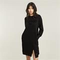Flock print sw dress wmn dk black