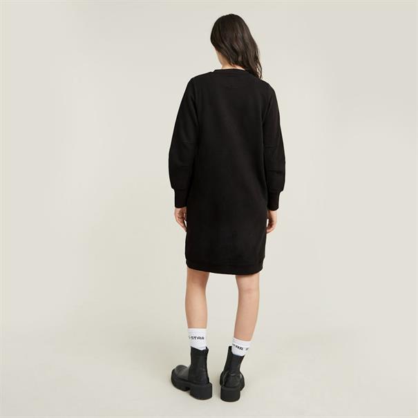Flock print sw dress wmn dk black
