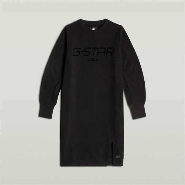 Flock print sw dress wmn dk black