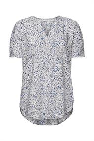 Florale Bluse mit Schlitz am Ausschnitt new white