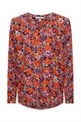 Florale Bluse mit V-Ausschnitt new navy