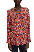 Florale Bluse mit V-Ausschnitt new navy