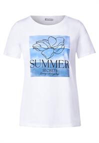 Flower Partprint Shirt blue bay