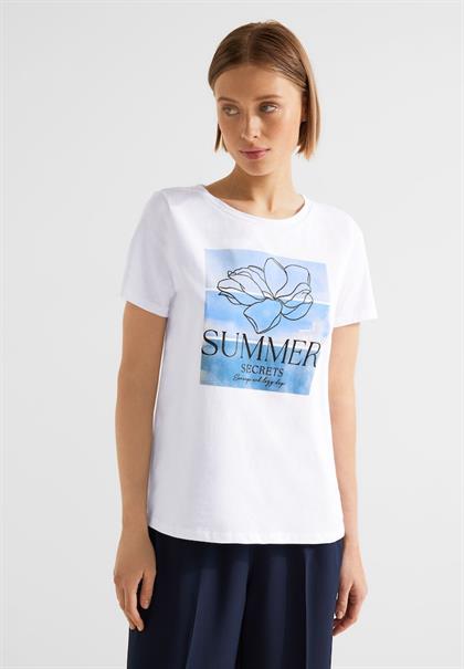 Flower Partprint Shirt blue bay