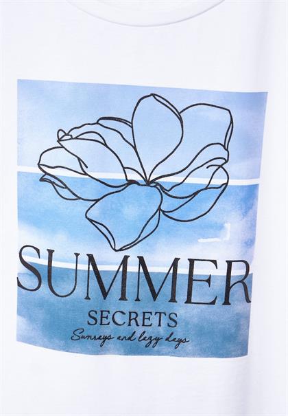 Flower Partprint Shirt blue bay