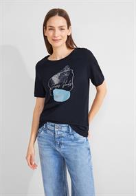 Folien Print T-Shirt deep blue