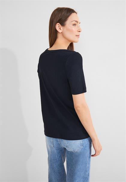 Folien Print T-Shirt deep blue