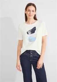 Folien Print T-Shirt off white