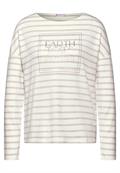 Folienprint Streifenshirt smooth sand beige