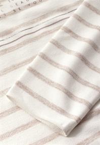 Folienprint Streifenshirt smooth sand beige