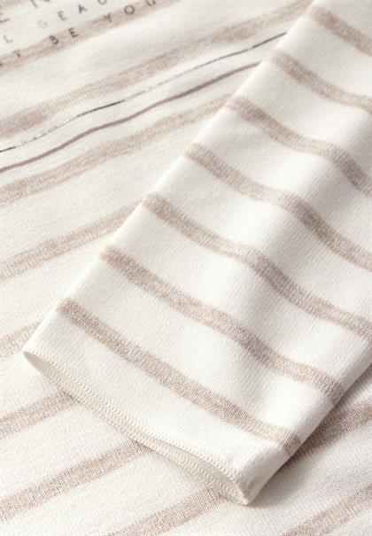Folienprint Streifenshirt smooth sand beige