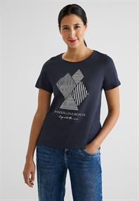 Folienprint T-Shirt deep blue