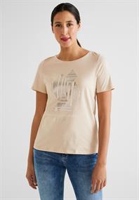 Folienprint T-Shirt light smooth sand