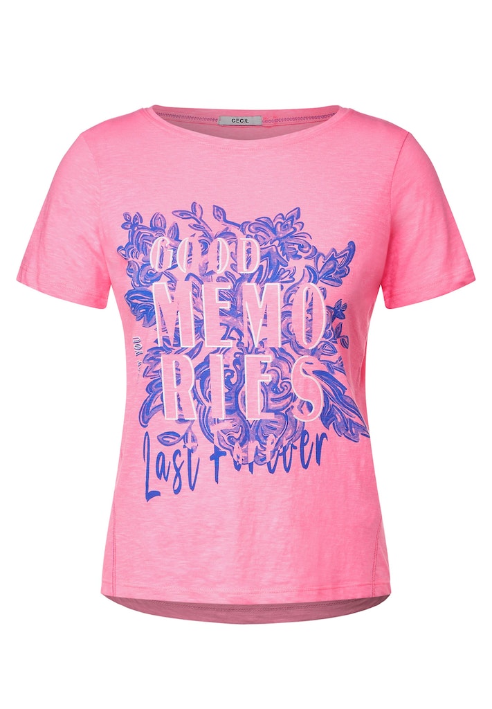 Cecil Damen T-Shirt Fotoprint T-Shirt soft pink bequem online kaufen bei