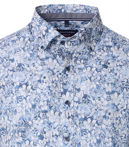 Freizeithemd Kurzarm blau